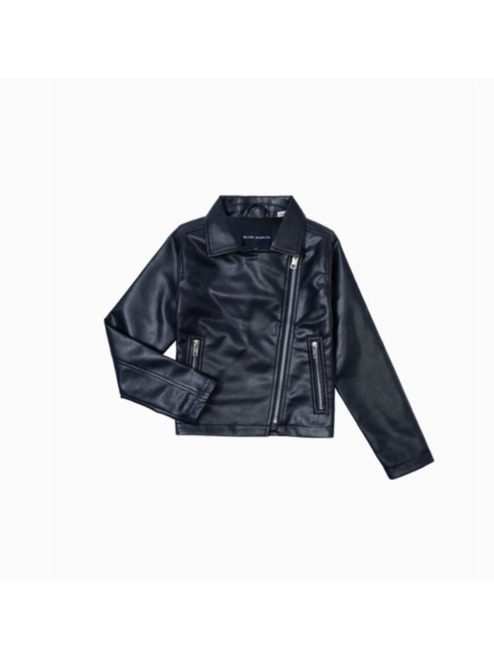 Girls Biker Jacket By Silver Jean Co. Size Small Vegan Leather Black Moto Style